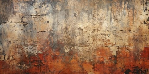 distressed textures of an old, rusty wall with peeling paint
