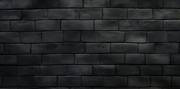 Fototapeta black brick textured wall with square and gray bricks, featuring a brick wall in the foreground