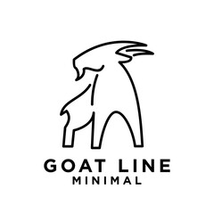 Goat black line logo icon design illustration