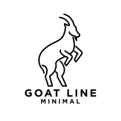 Goat black line logo icon design illustration