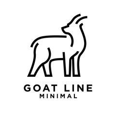 Goat black line logo icon design illustration