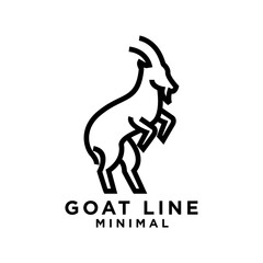 Goat black line logo icon design illustration