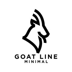 Goat black line logo icon design illustration