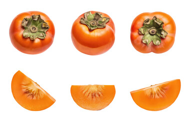 Isolated PNG Persimmon fruit , GENERATIVE AI