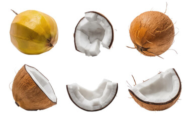 Isolated PNG Coconut fruit , GENERATIVE AI