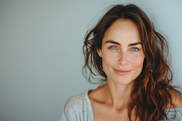 Fototapeta premium A close up portrait of a young woman with a subtle smile