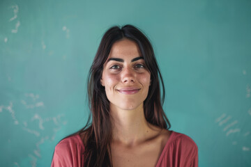 Fototapeta premium A close up portrait of a young woman with a subtle smile