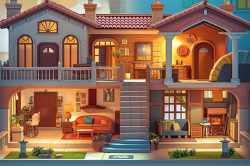 Fototapeta premium Digital Innovation in Architectural Home Design