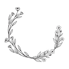 Flower and greenery frame and border