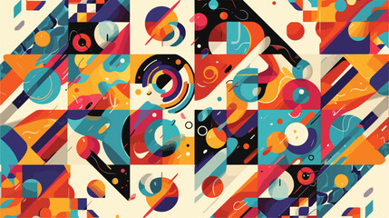 Geometric design covers vector set colorful modular