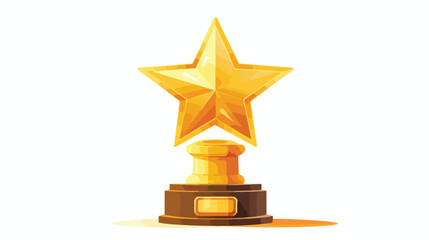 Gold star trophy award icon. Clipart image isolated