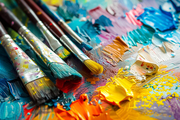 Close-up of a Painter at Work A close-up photo