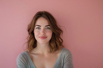 Fototapeta premium A close up portrait of a young woman with a subtle smile