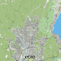 Fototapeta premium Kyoto, Japan map poster art
