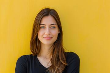 Fototapeta premium A close up portrait of a young woman with a subtle smile