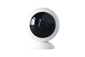 White Security Camera with Black Lens