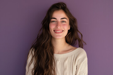 Fototapeta premium A close up portrait of a young woman with a subtle smile