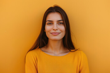 A close up portrait of a young woman with a subtle smile