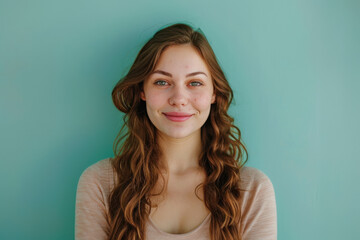 Fototapeta premium A close up portrait of a young woman with a subtle smile