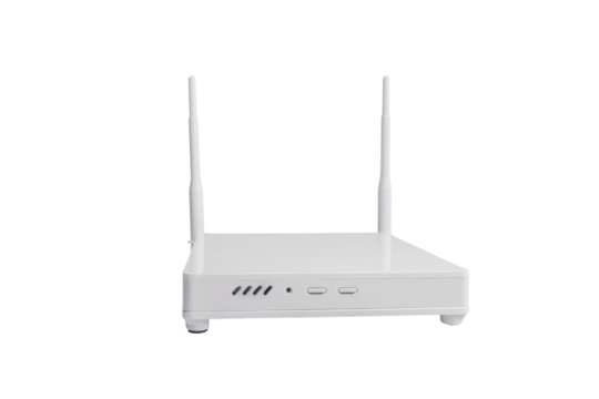 White Wireless Router with Antennas