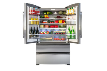 Open Refrigerator Full of Food and Drinks