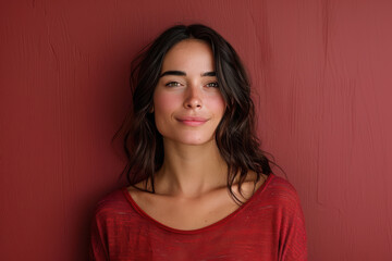 Fototapeta premium A close up portrait of a young woman with a subtle smile