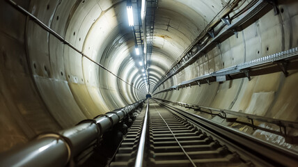 Underground Tunnel View A view down a long tunnel