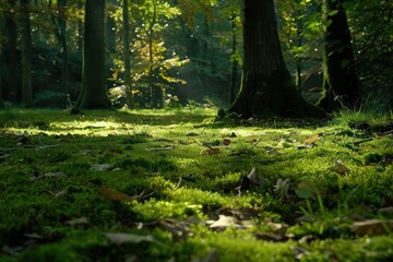 Fototapeta premium autumn forest in the morning