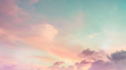 Obraz premium The sky background has a white cloud texture with a hint of pink, nature wallpaper.