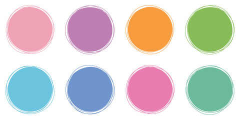 丸　シンプル　縁あり　カラフル　フレーム　セット