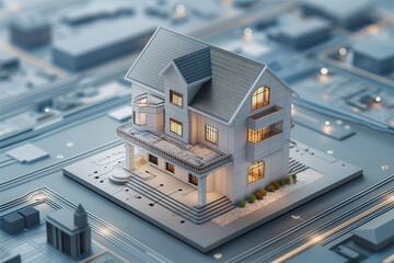 Fototapeta premium Digital Innovation in Architectural Home Design