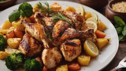 Fototapeta premium A fragrant grilled chicken dish with a tantalizing aroma