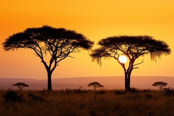 Fototapeta premium silhouette of a tree