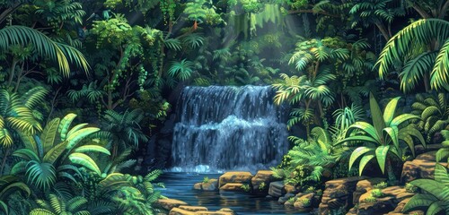 waterfall in the jungle