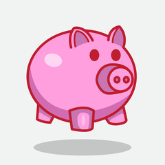 Pig Bank Cartoon Vector illustration. Vector Piggy Bank. Pig Piggy Bank coin vector illustration
and icon for print and digital design