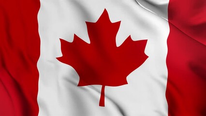 canada shiny realistic 3d background national waving flag