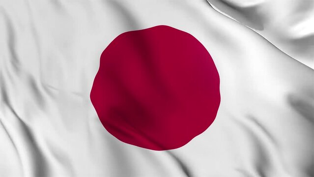 japan shiny realistic 3d background national waving flag