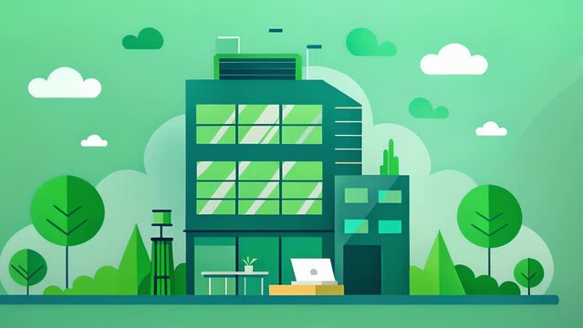 By analyzing data on noise pollution and air quality a team of architects creates a green office building with soundproofing and air filtration systems to provide a healthy and. 2d flat cartoon