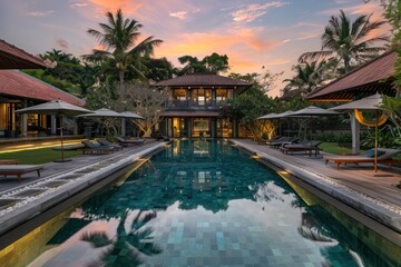 tropical resort pool