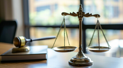 Concepts of law, Judge gavel with scales of justice