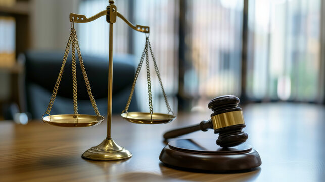 Concepts of law, Judge gavel with scales of justice