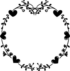 Romantic love frame silhuoette