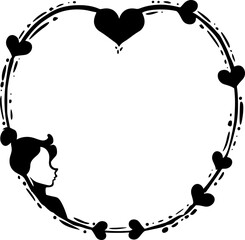 Romantic love frame silhuoette