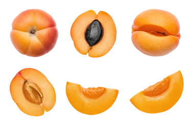 Isolated PNG Apricot Fruit, GENERATIVE AI