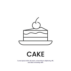 cake thin outline icon vector design good for web or mobile app