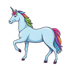 Unicorn cute sticker isolated on transparent background