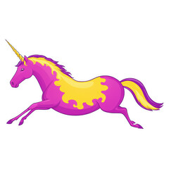 Fototapeta premium Unicorn cute sticker isolated on transparent background