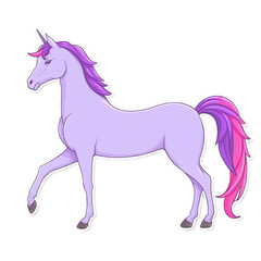 Unicorn cute sticker isolated on transparent background