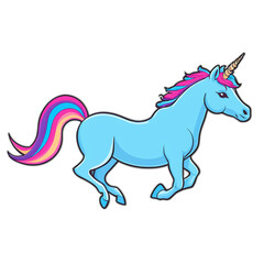 Fototapeta premium Unicorn cute sticker isolated on transparent background