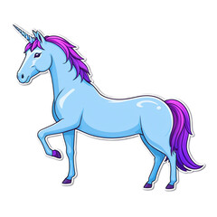 Obraz premium Unicorn cute sticker isolated on transparent background